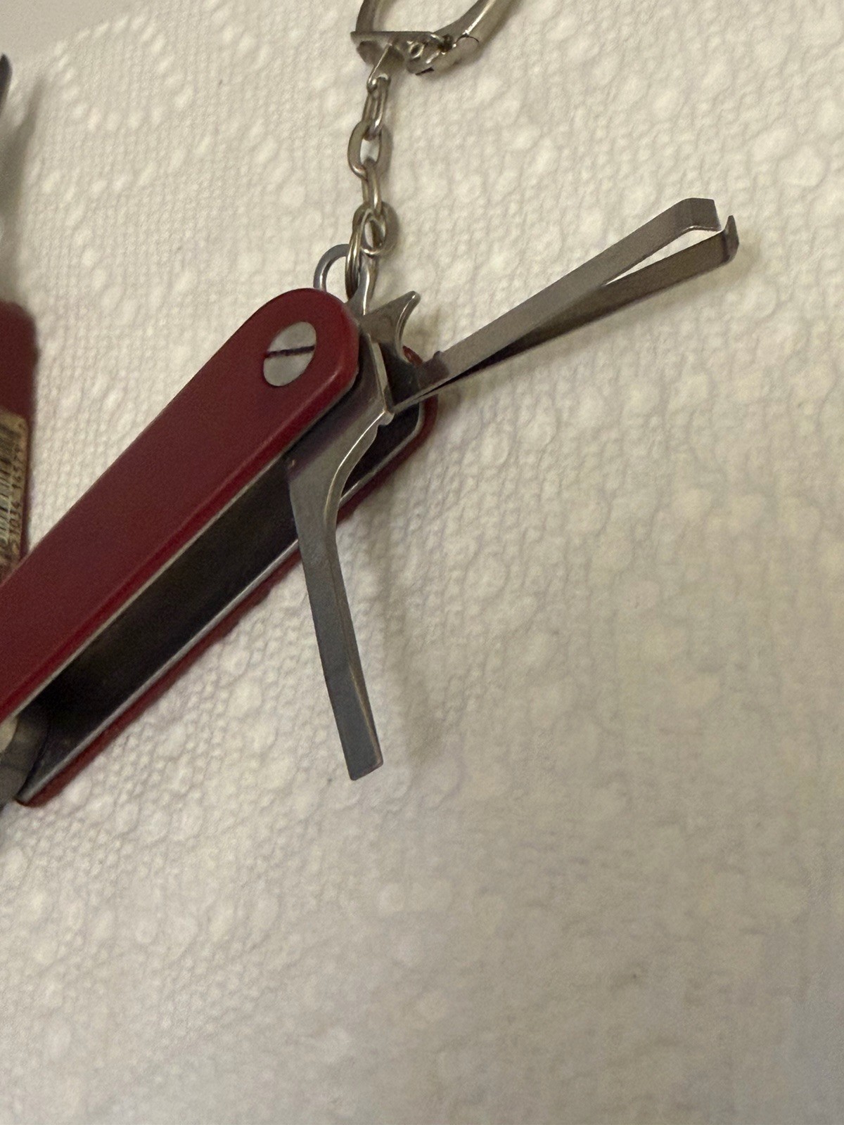 Vintage Red Multi Tool Keychain Pliers, Knife, Scissors Etc… MMT1-R