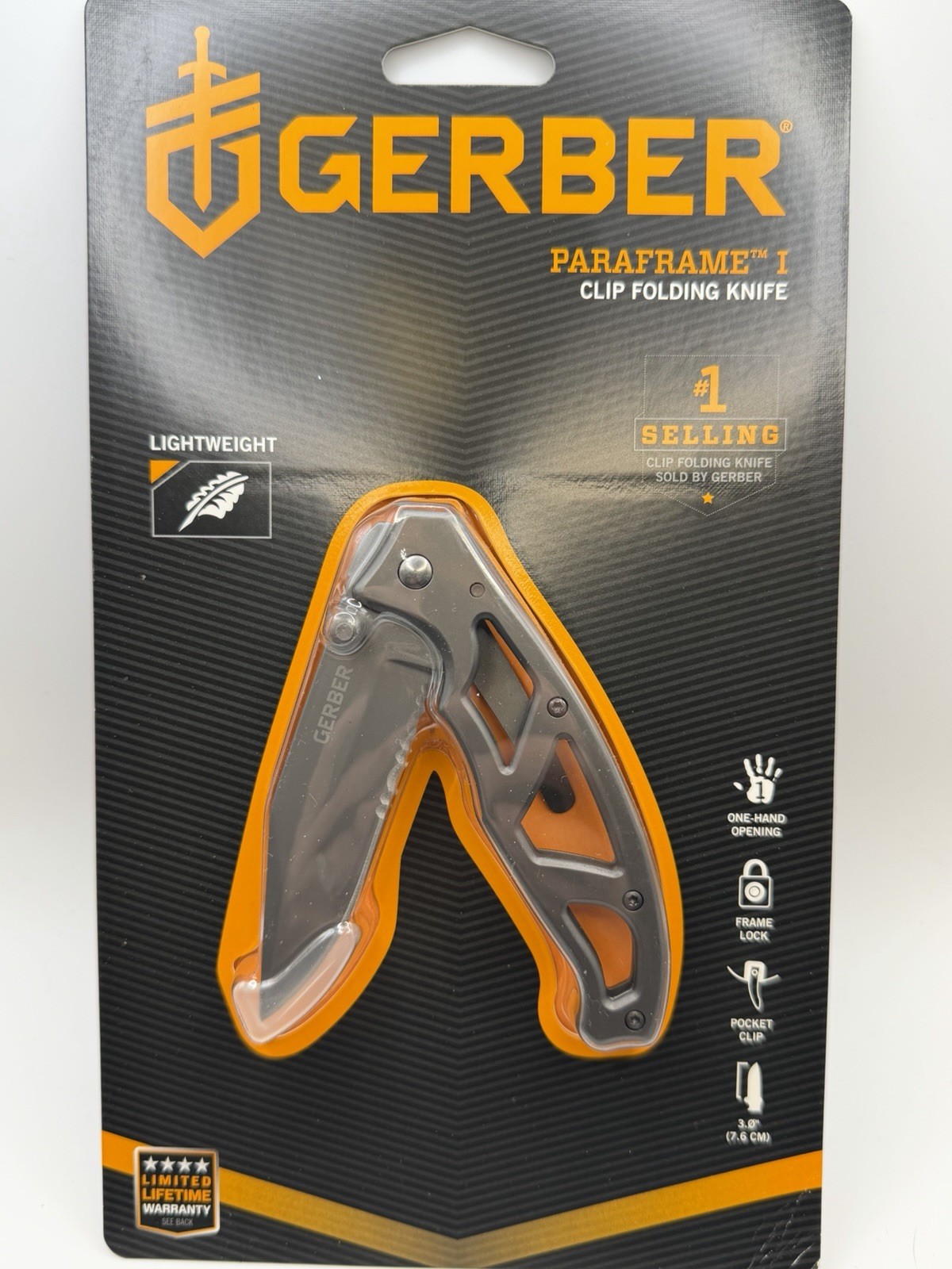 Gerber Paraframe I Serrated Edge Stainless Steel Folding Knife New 22-48445