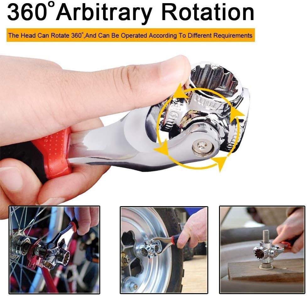 Universal Wrench 52 in 1 Socket Tool Multifunctional 360° Rotating Head