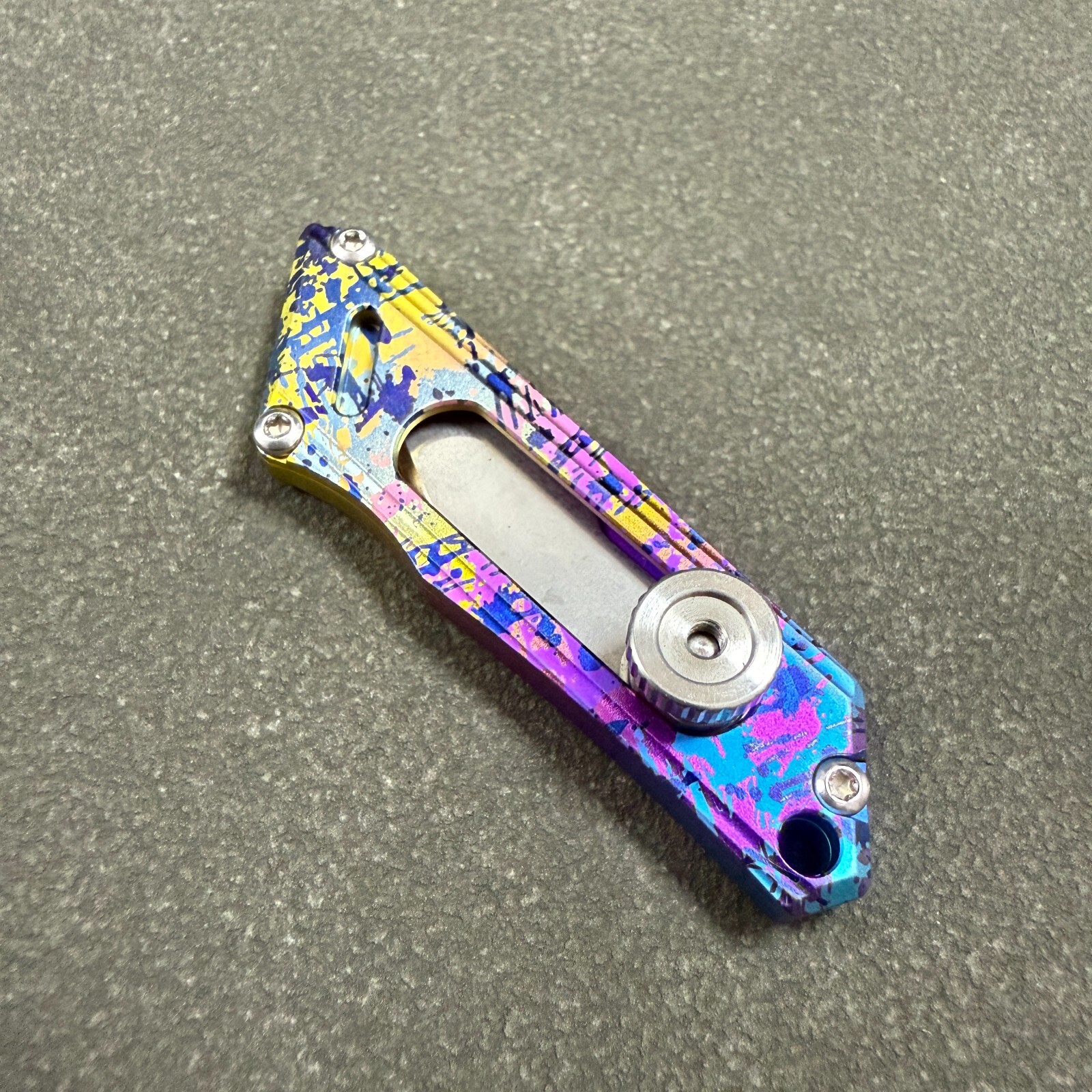 Mini Titanium Folding Knife 9Cr18Mov Blade Outdoor EDC Pocket Keychain Tools