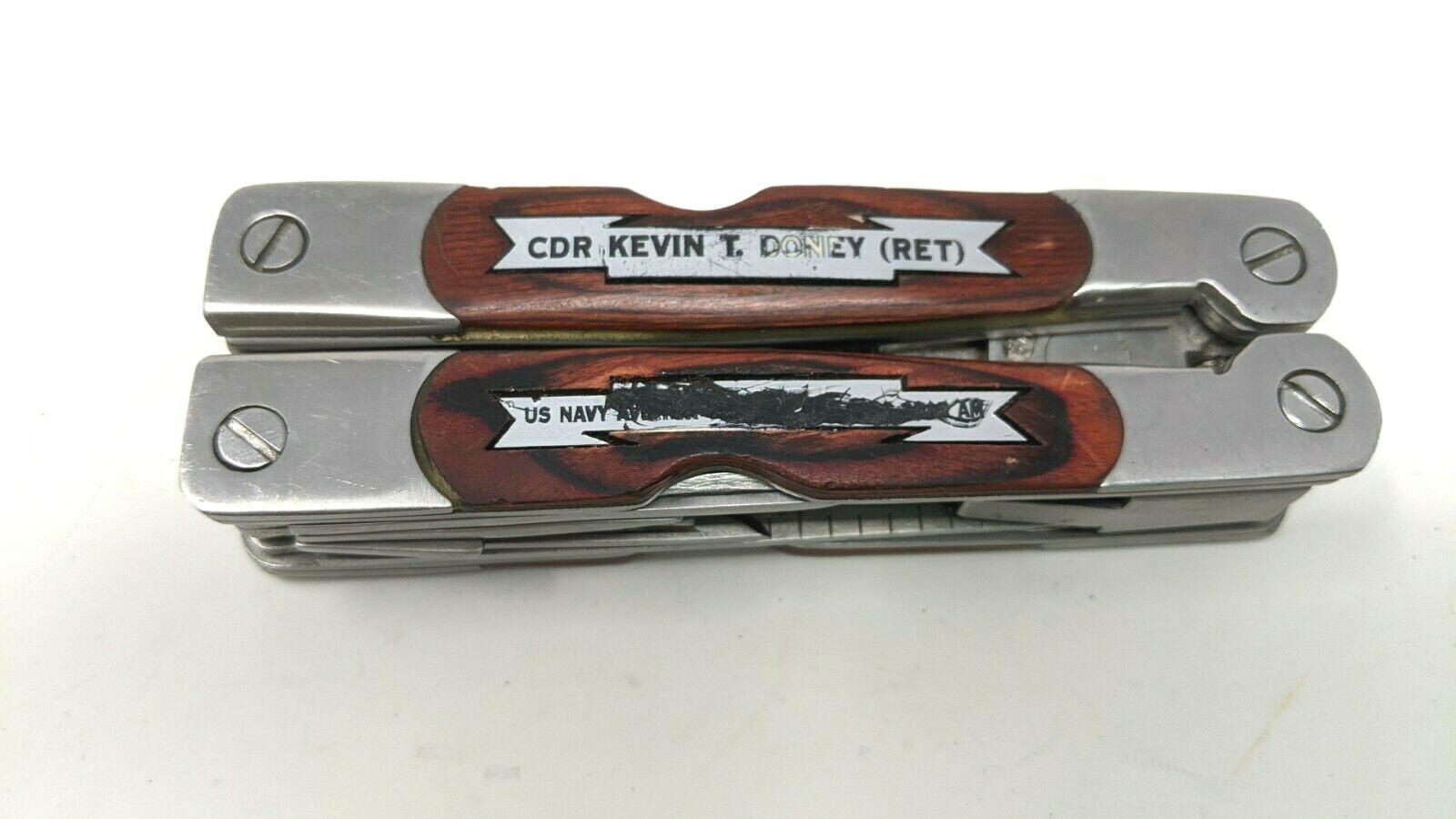 Appalachian Trail Multi Tool Wood Inlay Stainless Steel Pliers Wire Cutter Saw