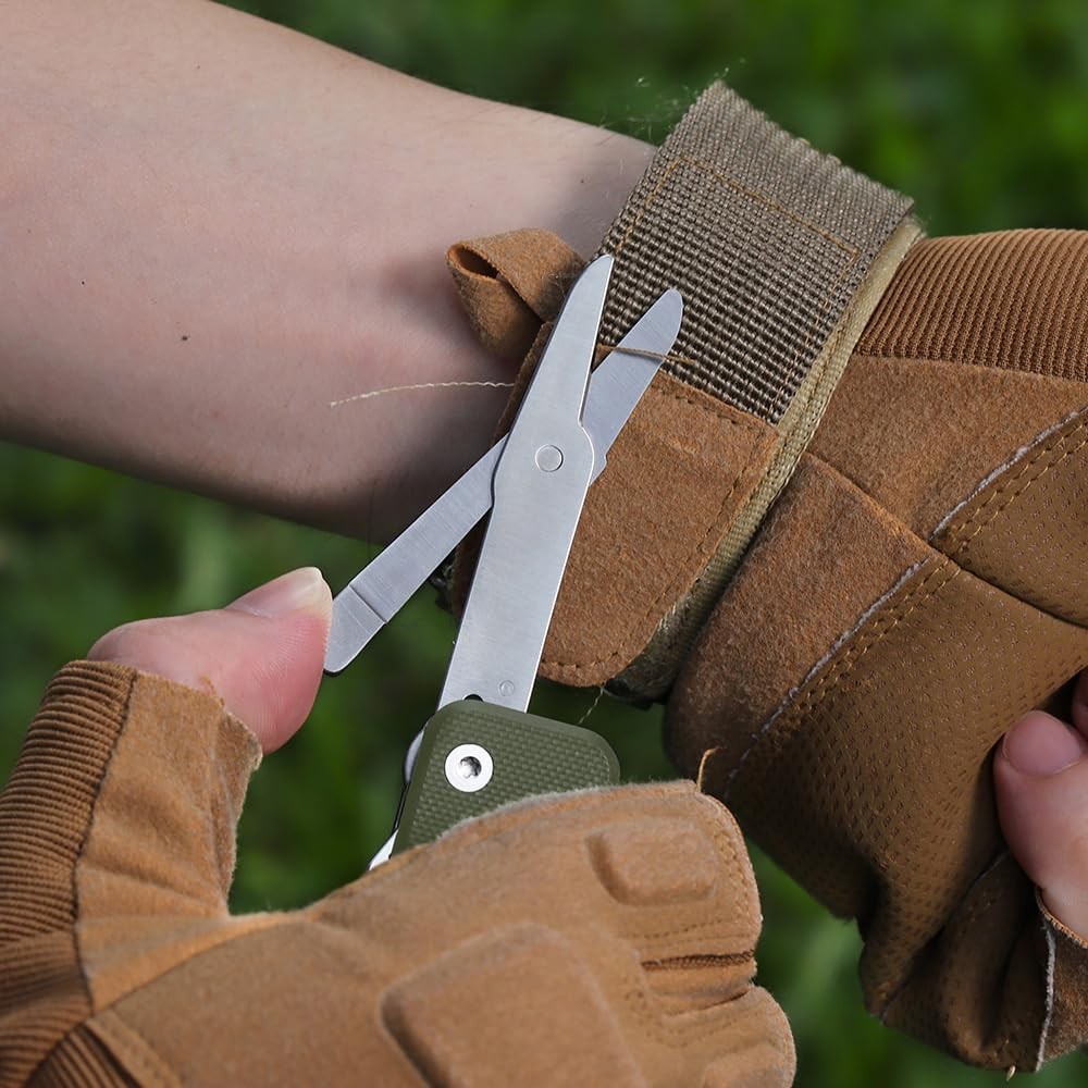 S503G 9-in-1 Mini EDC Pocket Knife Multitool with G10 Handle, Scissors, Screw…