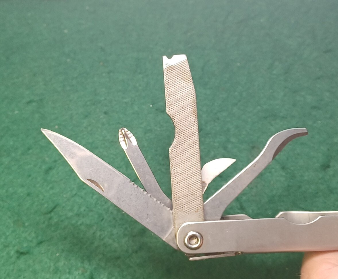 VINTAGE Schrade Tough Multi Tool W/ Original Brown Leather Sheath