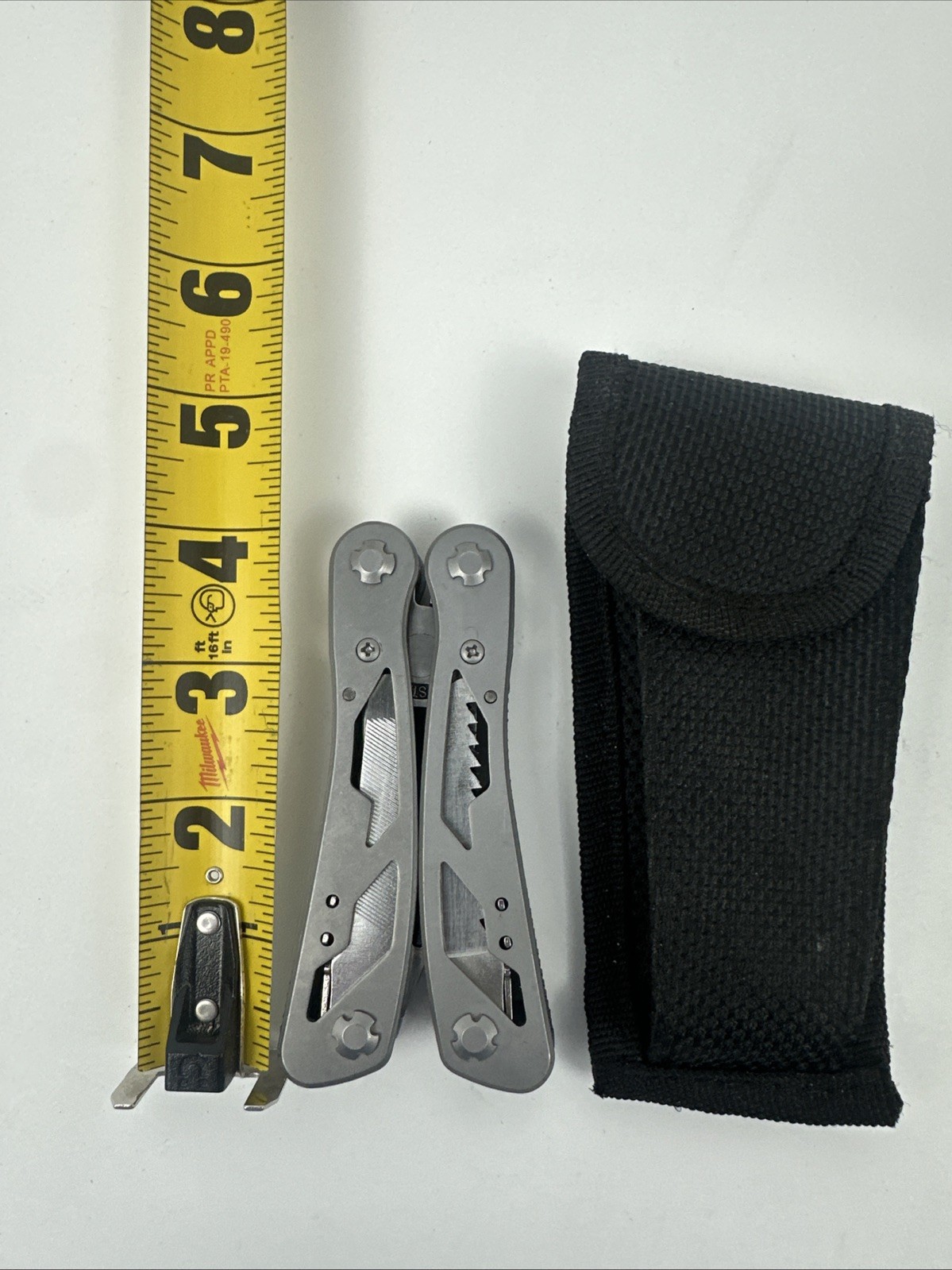 Stainless Steel Multi-Tool, 4” Long Enclosed, Heavy Duty Molded Nylon Pouch.
