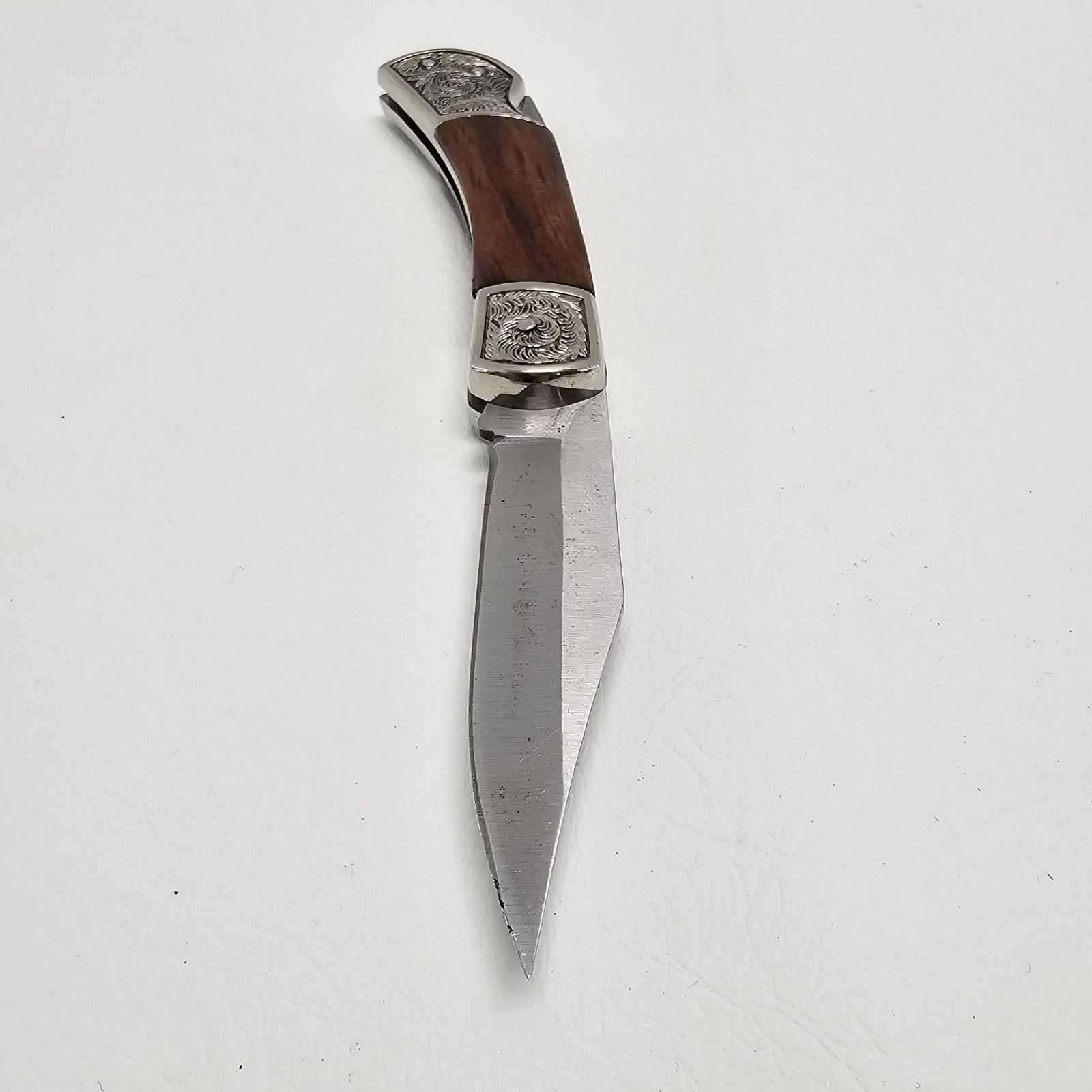 Vintage Folding Pocket Knife “Tony” Engraved Handle – Ornate Bolsters – 7″ Open