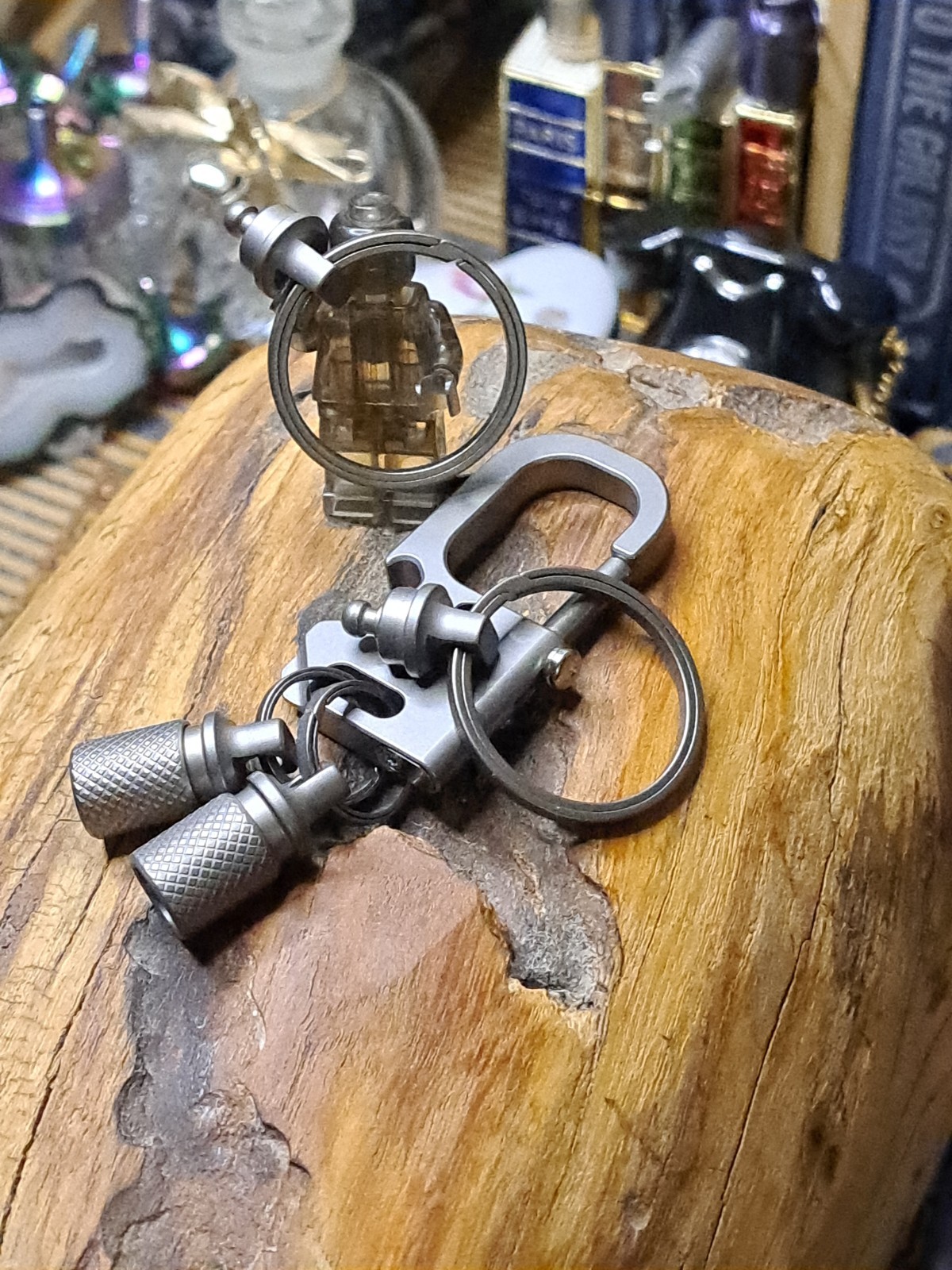 Pro Series Titanium Carabiner Keychain with Quick Releases and Titanium Keyrings