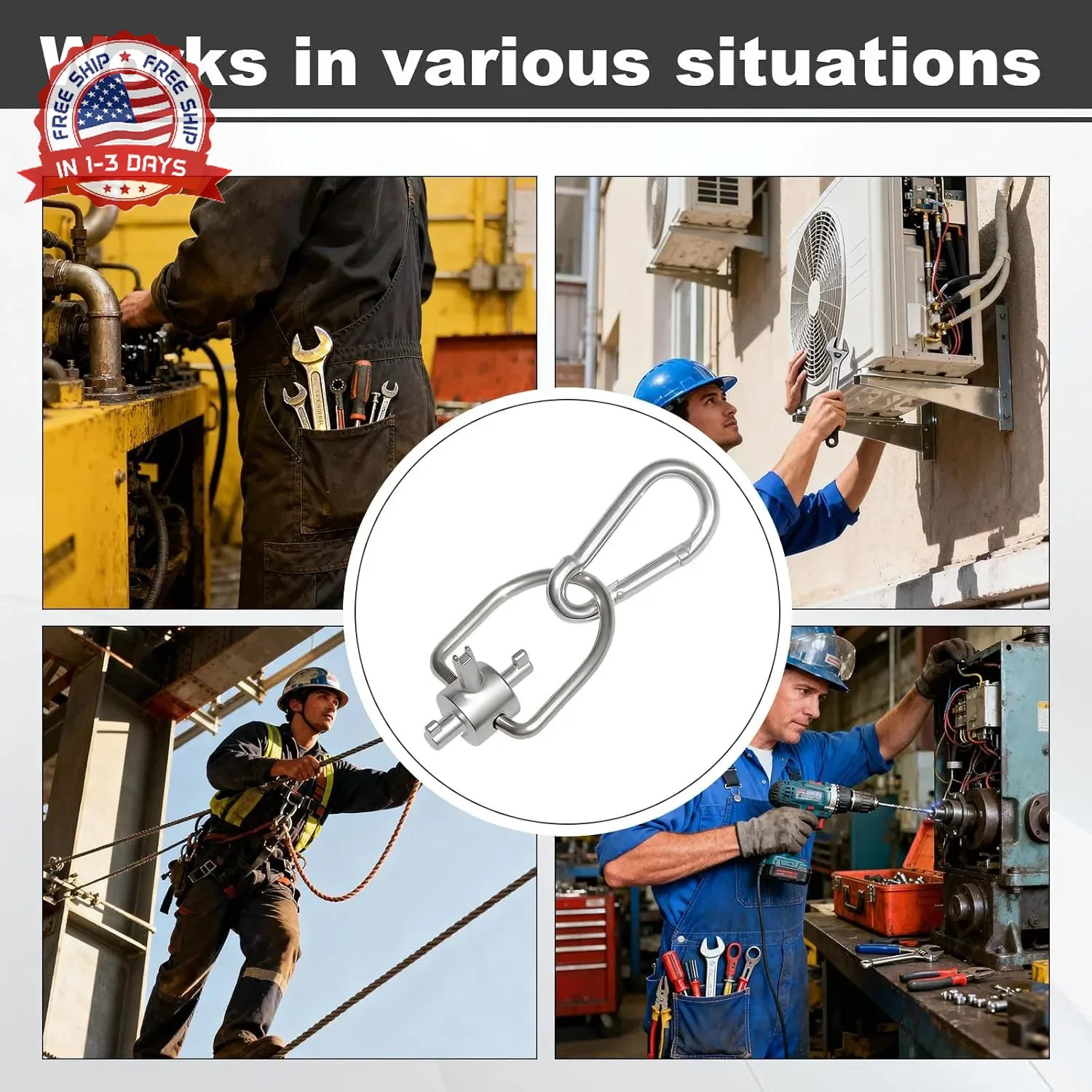 HVAC Tools, Locking Cap Key for Refrigerant Safety Caps, Universal Triple Use Mu