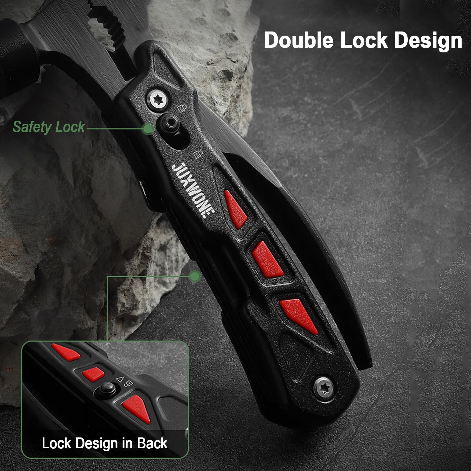 Unique Gift, Pocket Knife Multitool, Hammer 12-in-1, Folding Knife, Outdoor S…