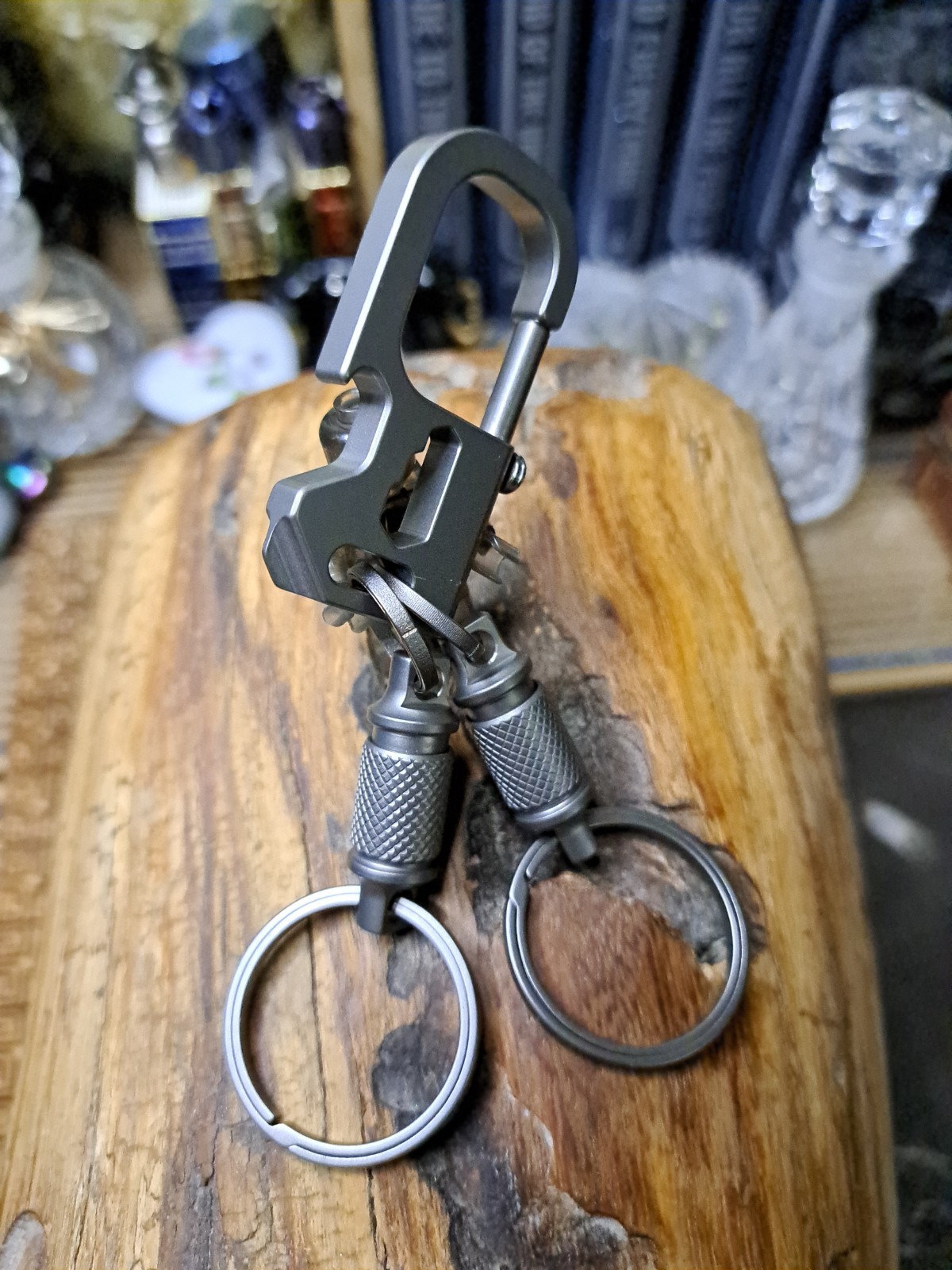 Pro Series Titanium Carabiner Keychain with Quick Releases and Titanium Keyrings