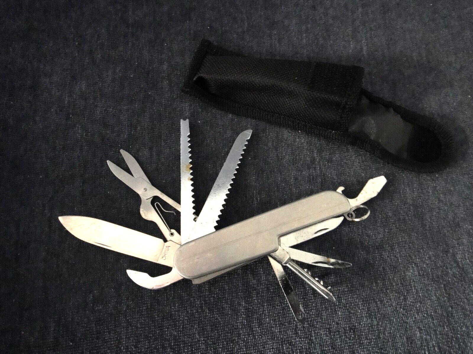 Small Multitool in Black Cloth Pouch