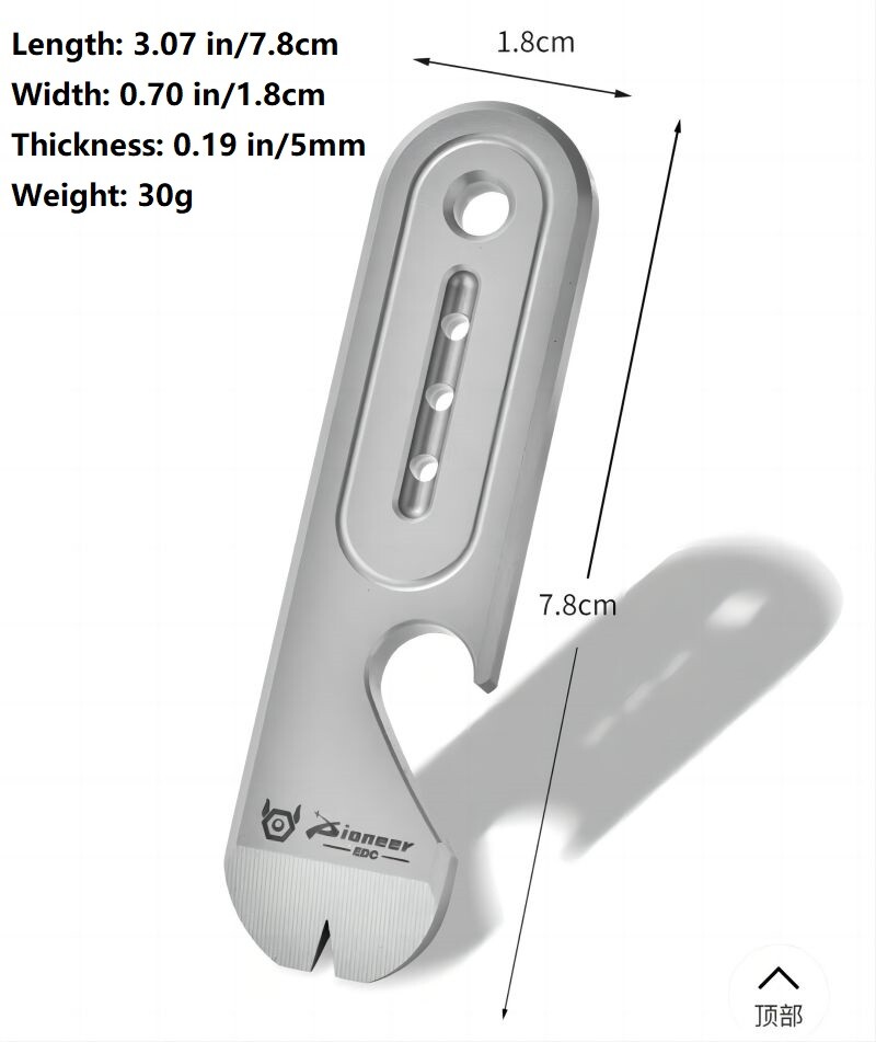 Titanium Pry Bar Crowbar Bottle Opener Portable Keychain Pocket Multi EDC Tool