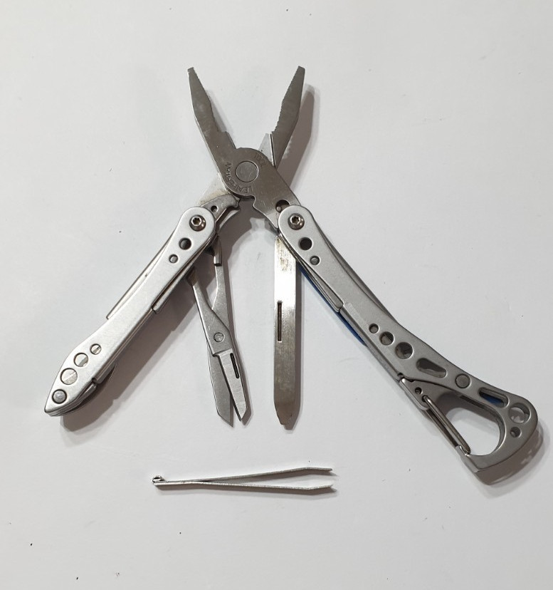 🔥🔥 Leatherman Style PS Rare Retired Used Blue Multi Tool Keychain Collectable