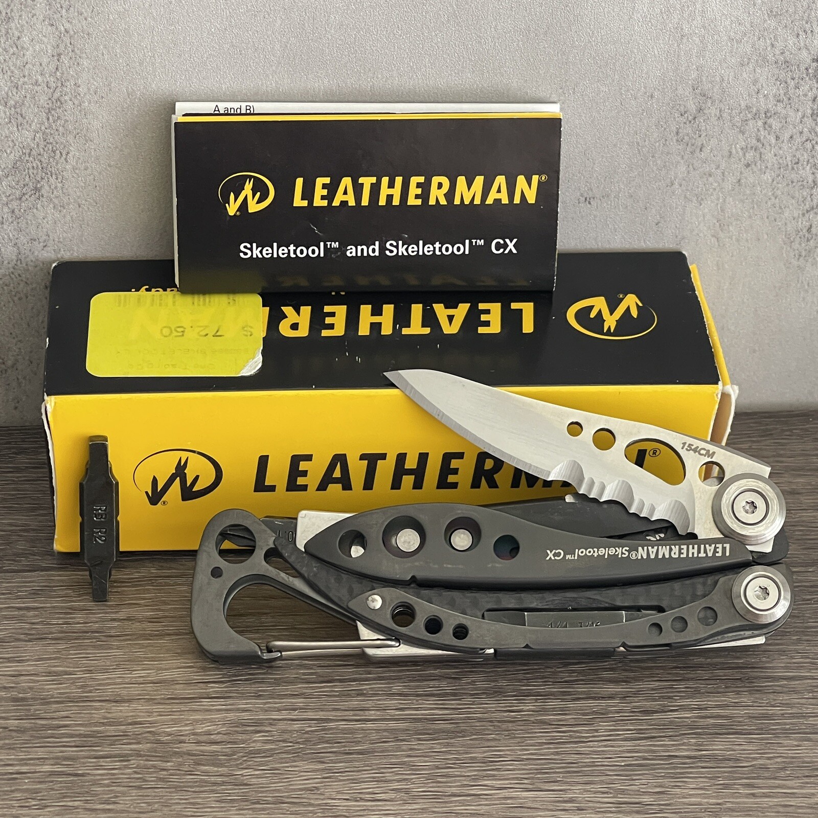 Early Leatherman Skeletool CX Carbon Fiber Handle Insert & Half-Serrated Blade