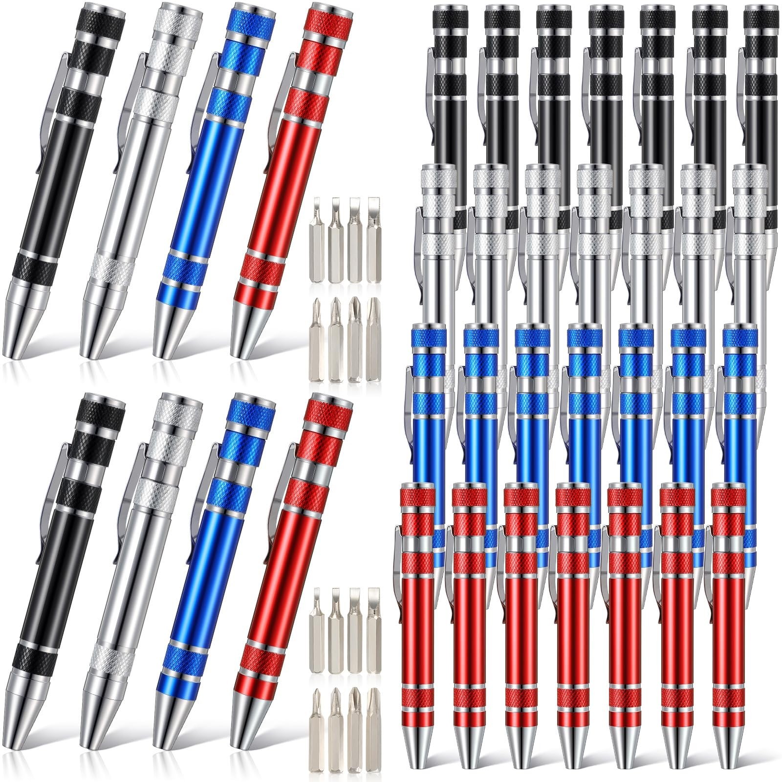 8-in-1 Magnetic Pocket Screwdriver Set, Multi-Tool for Mini Gadgets, Dad Gifts
