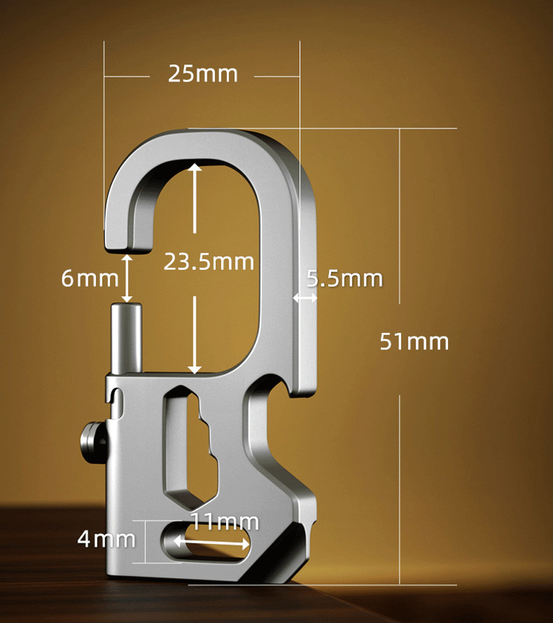 EDC Titanium Mechanic Key Chain Carabiner Bottle Opener Outdoor Multi Tools