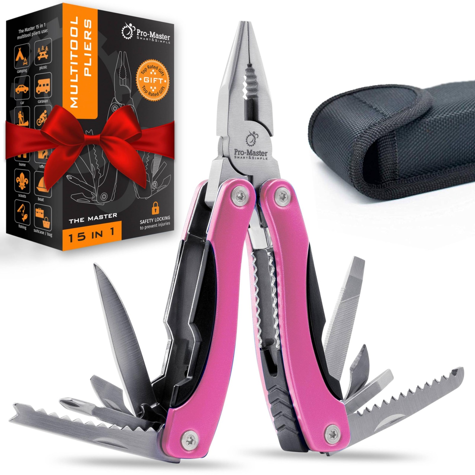 Pink Multitool 15-in-1 for Mom, Wife, Daughter, Grandma, Practical EDC Multi …