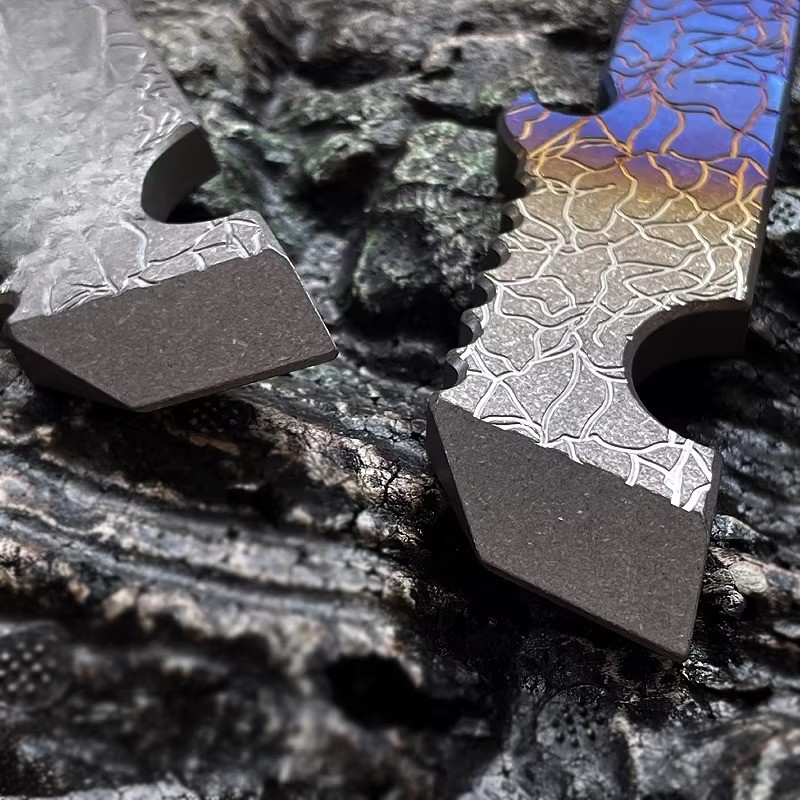 TC4 Titanium Alloy Heavy Duty Pry Bar Outdoor Survival Multi EDC Tool 141mm
