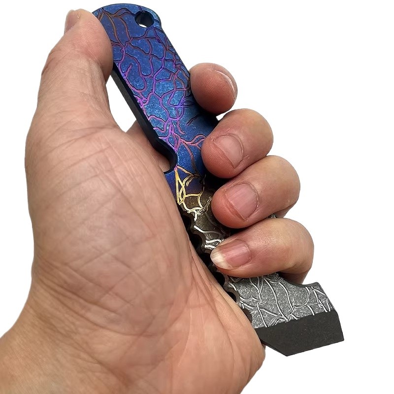TC4 Titanium Alloy Heavy Duty Pry Bar Outdoor Survival Multi EDC Tool 141mm