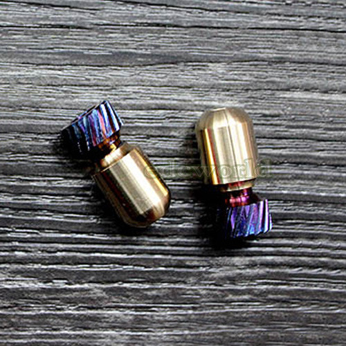 TITNAER Titanium + Brass Key Parachute Cord Knife Bead Pendant Lanyard DIY EDC