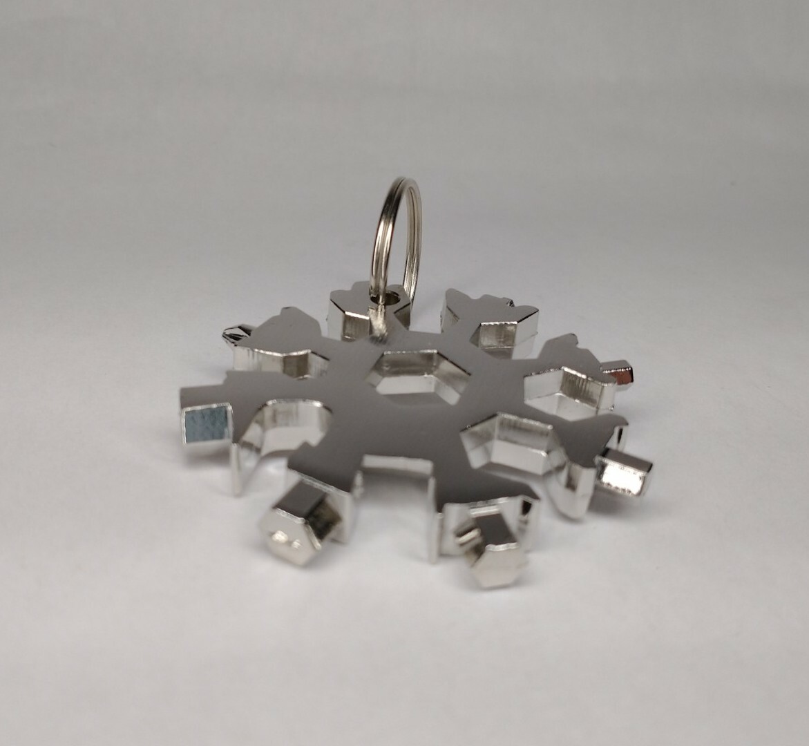 Snowflake Multi Tool Keychain Key Ring
