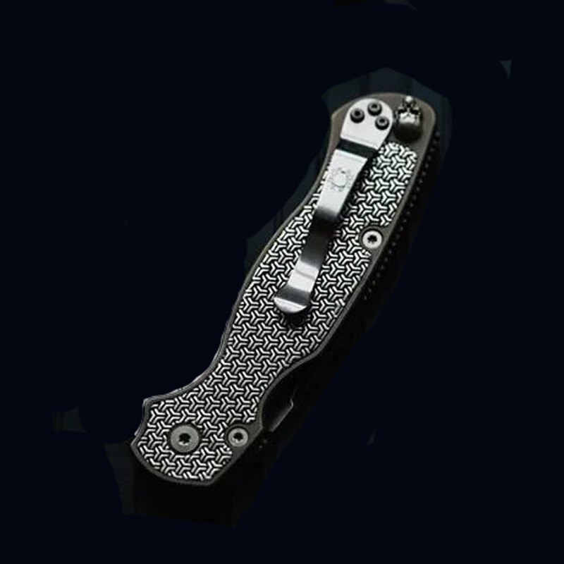 TC21 Inlaid Brass Nail Plate Handle Scales for Spyderco C81 Paramilitary 2 PM2