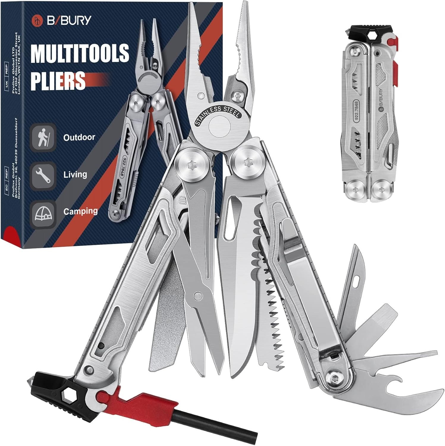 Versatile 22-in-1 Multitool with Window Breaker & Flint – Ultimate Outdoor Gear