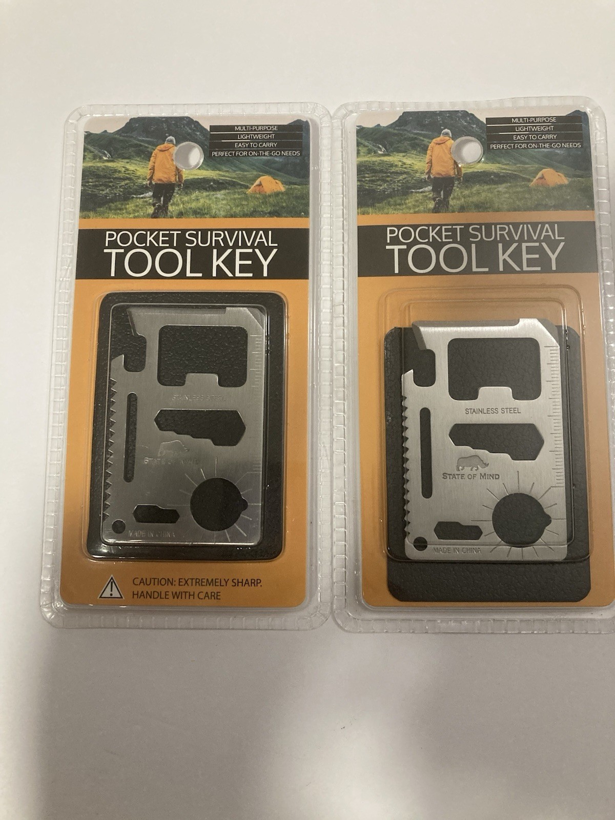 2 Pocket Survival Multi-Tool Key Stainless Steel , Bottle Opener campng hiking
