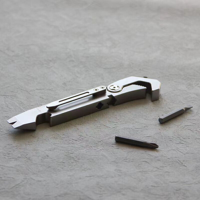 TC4 Titanium Crowbar Pry Bar Wrench Spanner Bottle Opener Clip Quality EDC Tool