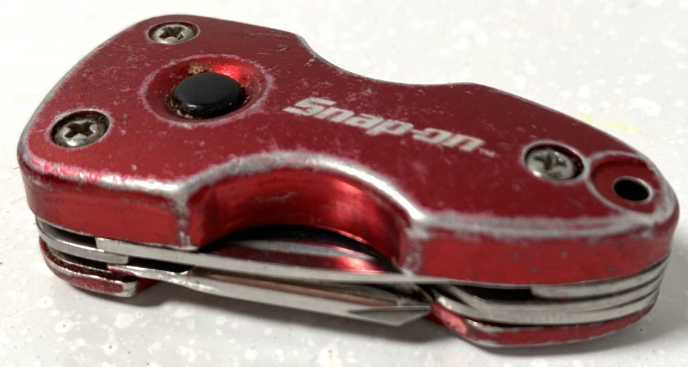Snap-On multi tool function tool flashlight knife red bottle opener