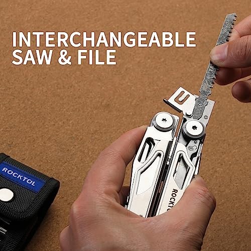 29-in-1 Heavy-Duty Multitool Pliers with Replaceable Wire Cutters & Saw, Camping