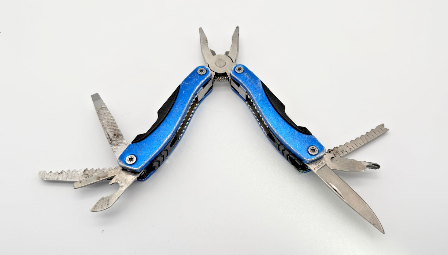 Pro-Master Blue Multi-Tool Pliers w/ Knife, Saw, File & Screwdrivers