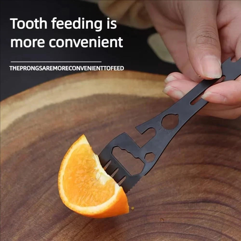 Camping Multi-tool Whistle Knife Fork Spoon Wrench Bottle Opener – 1pc