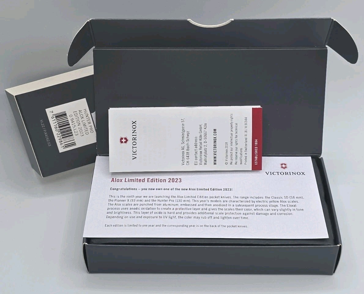 Victorinox – Hunter Pro Alox Limited Edition 2023 Electric Yellow – 0.9415.L23