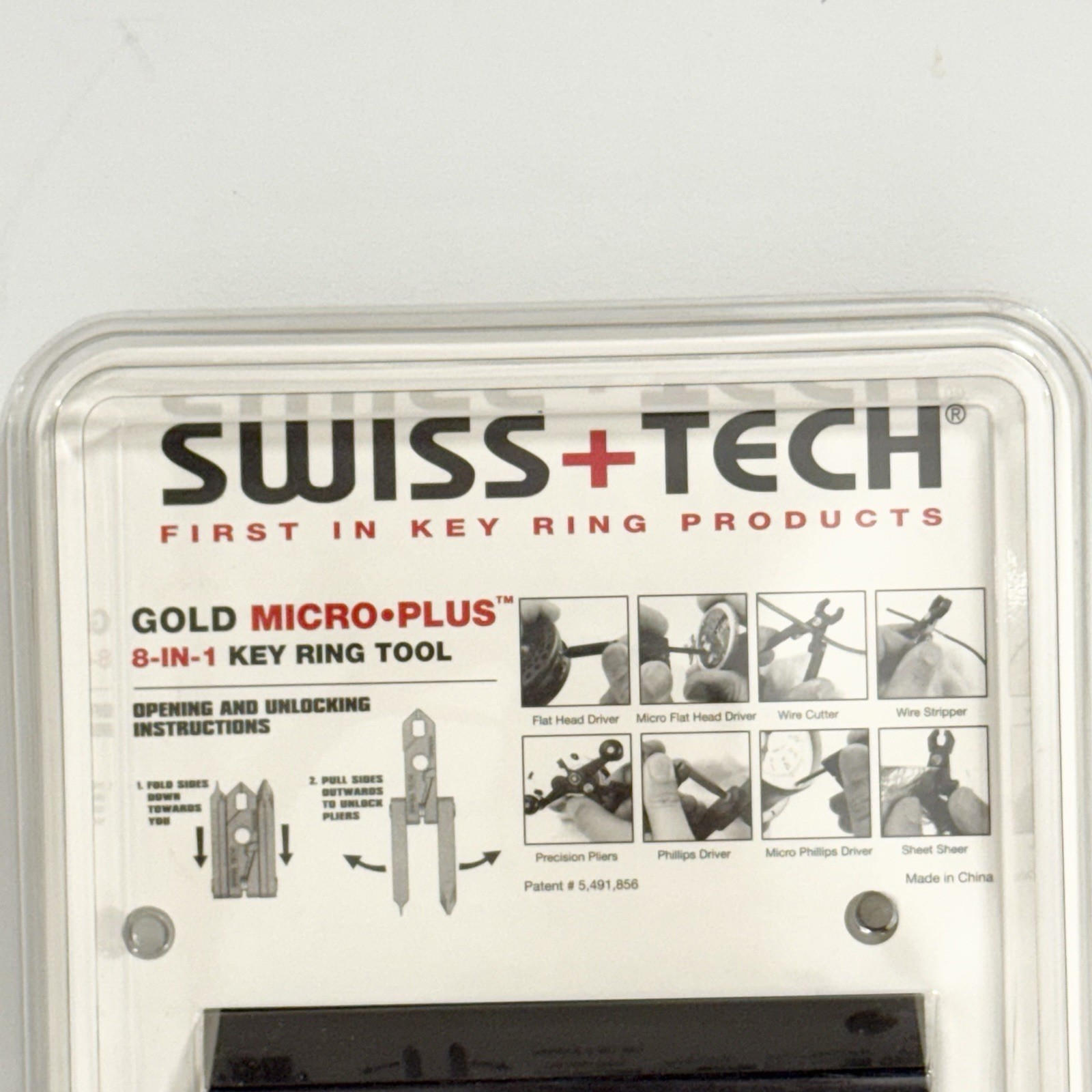 SWISS+TECH Gold Tone Micro-Plus & Utili-Key Ring Multi Tool Set New Sealed NOS