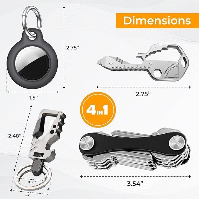 Key Multi Tool / Screwdriver / Air Tag / Bottle Opener / Organizer Pocket Chain