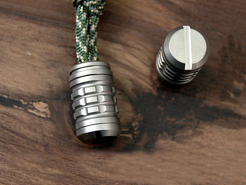TC4 Titanium Alloy Small Knife Bead Outdoor EDC Lanyard Paracord Rope Pendant