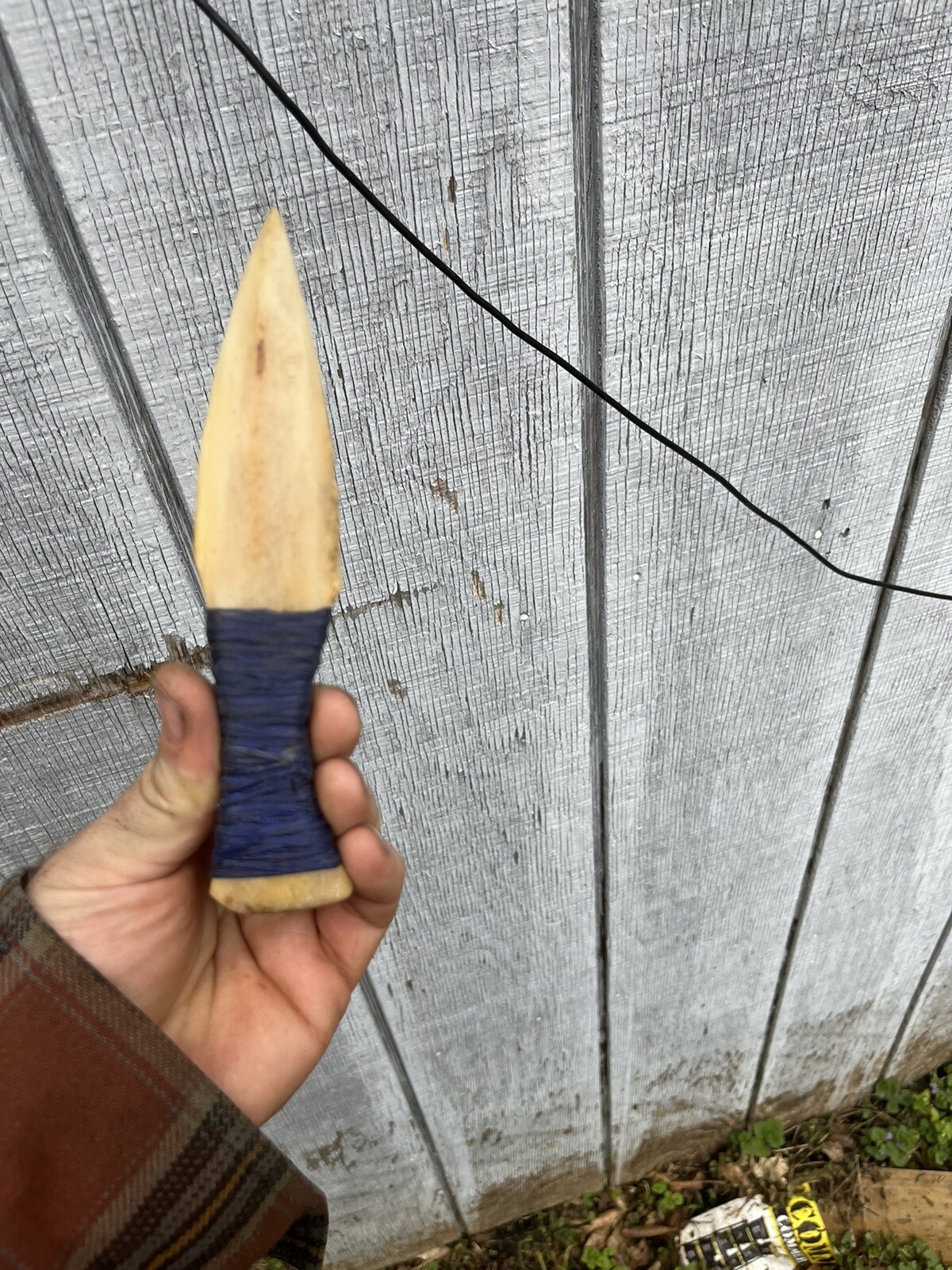 one time use 100% bone tool knife And Sheath With Zero Metal In It