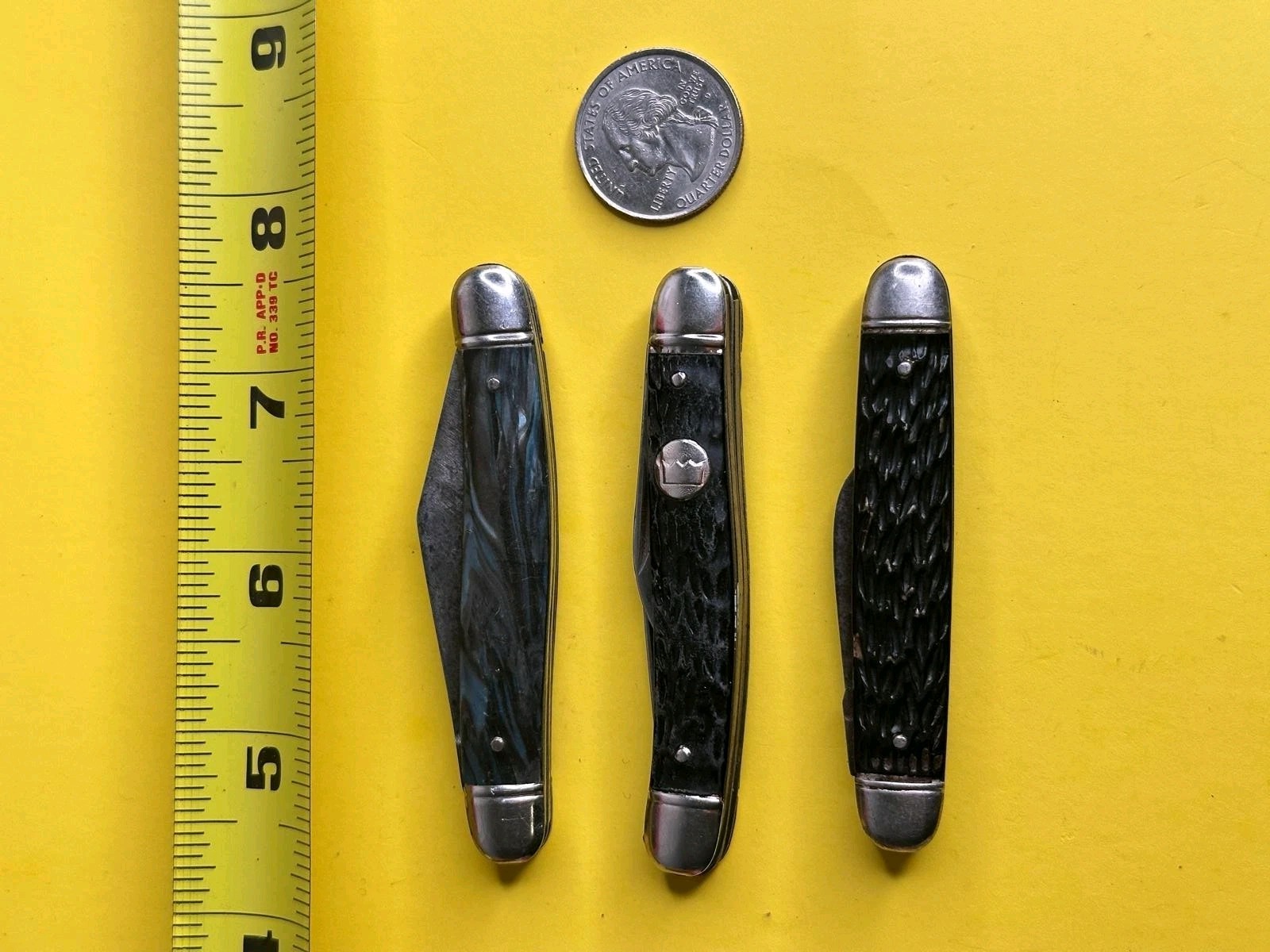 Lot Of 3 Vintage Imperial Pocket Knives Worn Condition Needs Cleaning See Pics