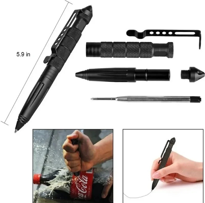 1pc Multifunction Military Tactical Pen Aluminum Alloy Survival Tool – NEW