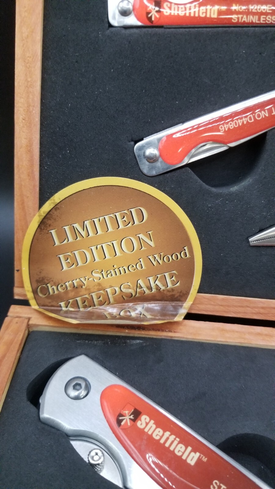 Sheffield 6 Piece Multi Function Tool Kit Limited Edition Cherry Stained Woodbox