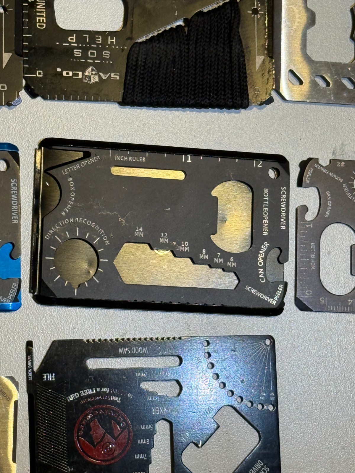 15 MULTIPURPOSE POCKET SURVIVAL TOOLS 4-716-B1-2-9 $4 OBO