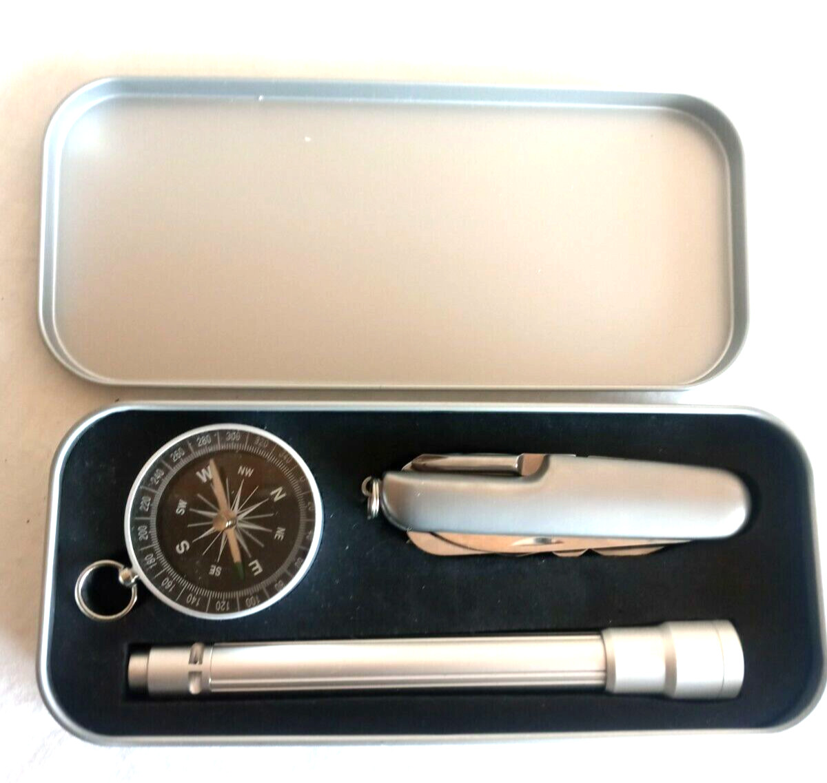 Compass, Flashlight,Utility Knife Multi-Tool Gift Set w/Case NextGen Users GRP-O