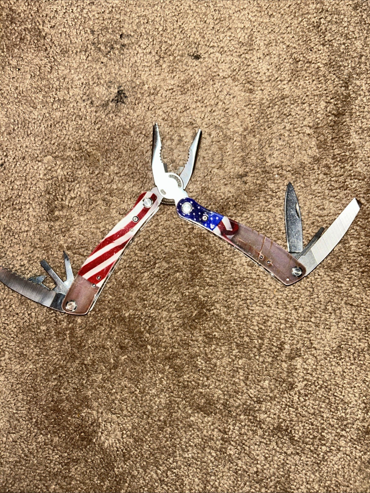 9 In 1 Stainless Steel Multitool American Flag Design