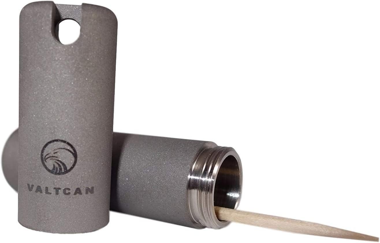 Titanium Toothpick Holder & EDC Capsule Airtight Waterproof O-Ring Seal Holds