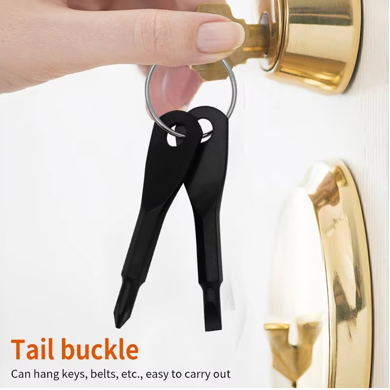 2pcs Key Ring Screwdriver EDC Tool Set Outdoor Pocket Mini Tool with Keychain