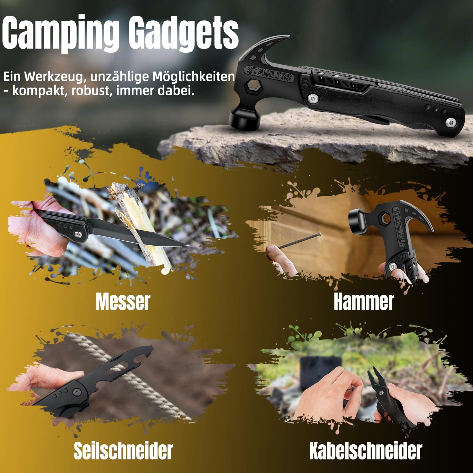 Gifts for Men, Fathers Day Gifts for Dad, 16 in 1 Multitool Survival…