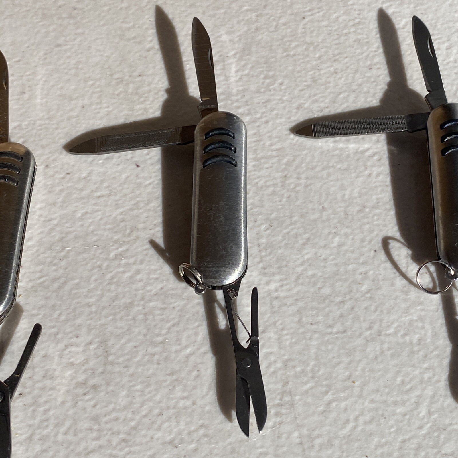 Lot Of 3 Multi-use 3-in-1 Pocket Knife 2″ Stainless Steel Knives (J)