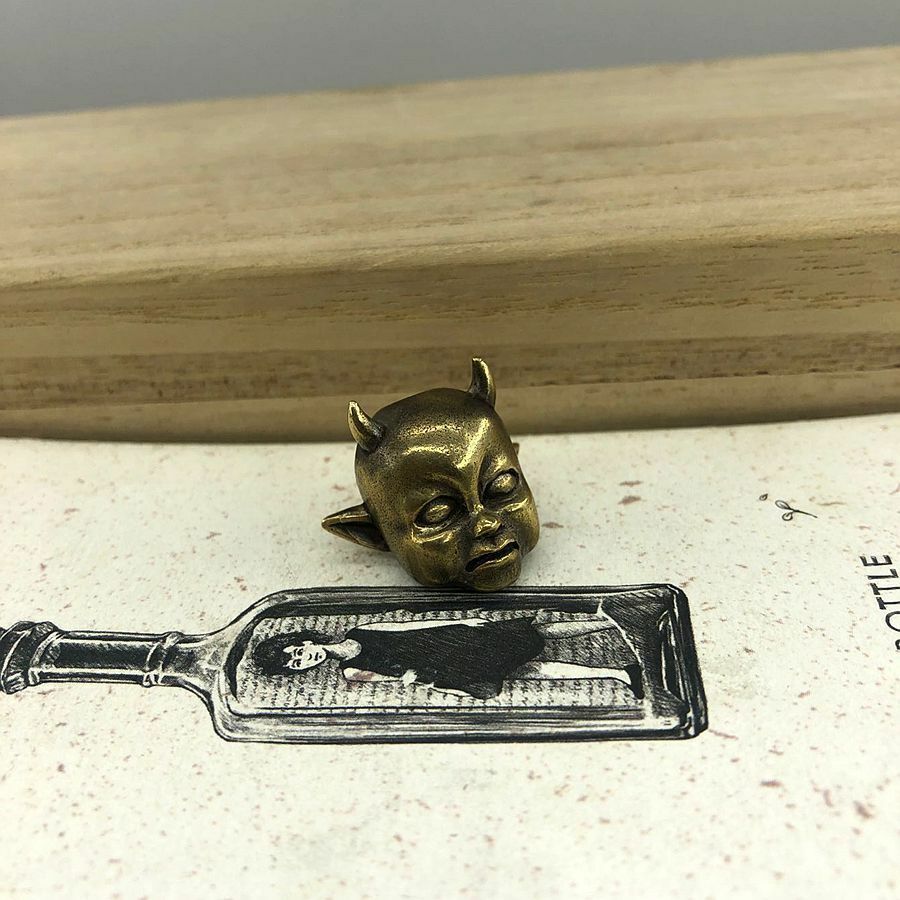 EDC Brass Hell Devil Knife Bead DIY Umbrella Rope Keychain Tool Lanyard Pendant