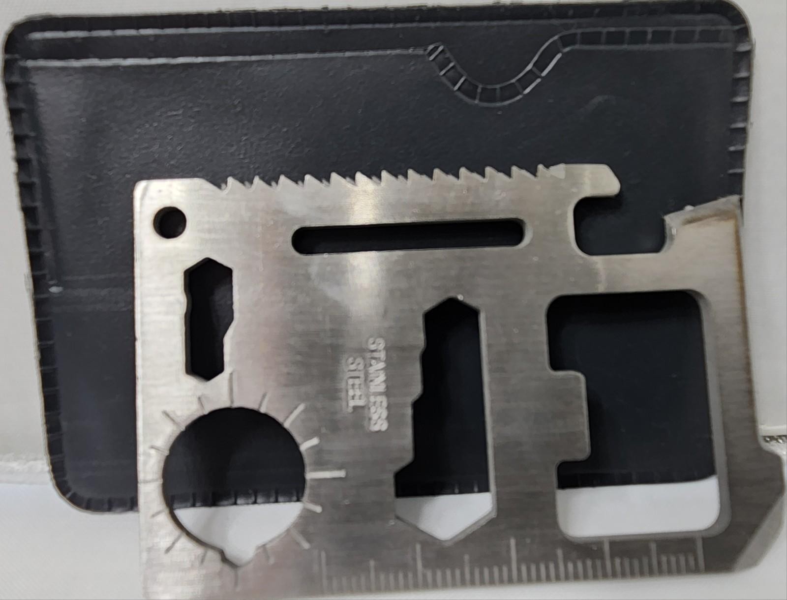 2 Pack Stainless Steel 10-in-1 Multi-Tool Cards Credit Card Size Survival Tools