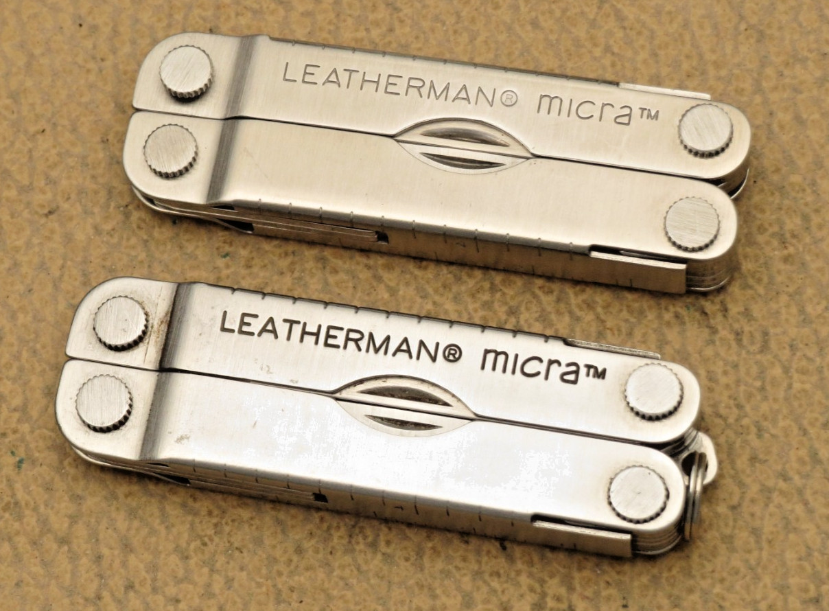 Vintage 1990’s LEATHERMAN TOOL – MICRA Keychain Pocket Sized Multools Lot of Two